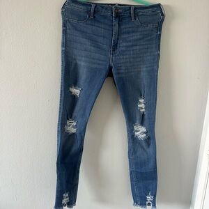 Hollister Blue Skinny Distressed Jegging